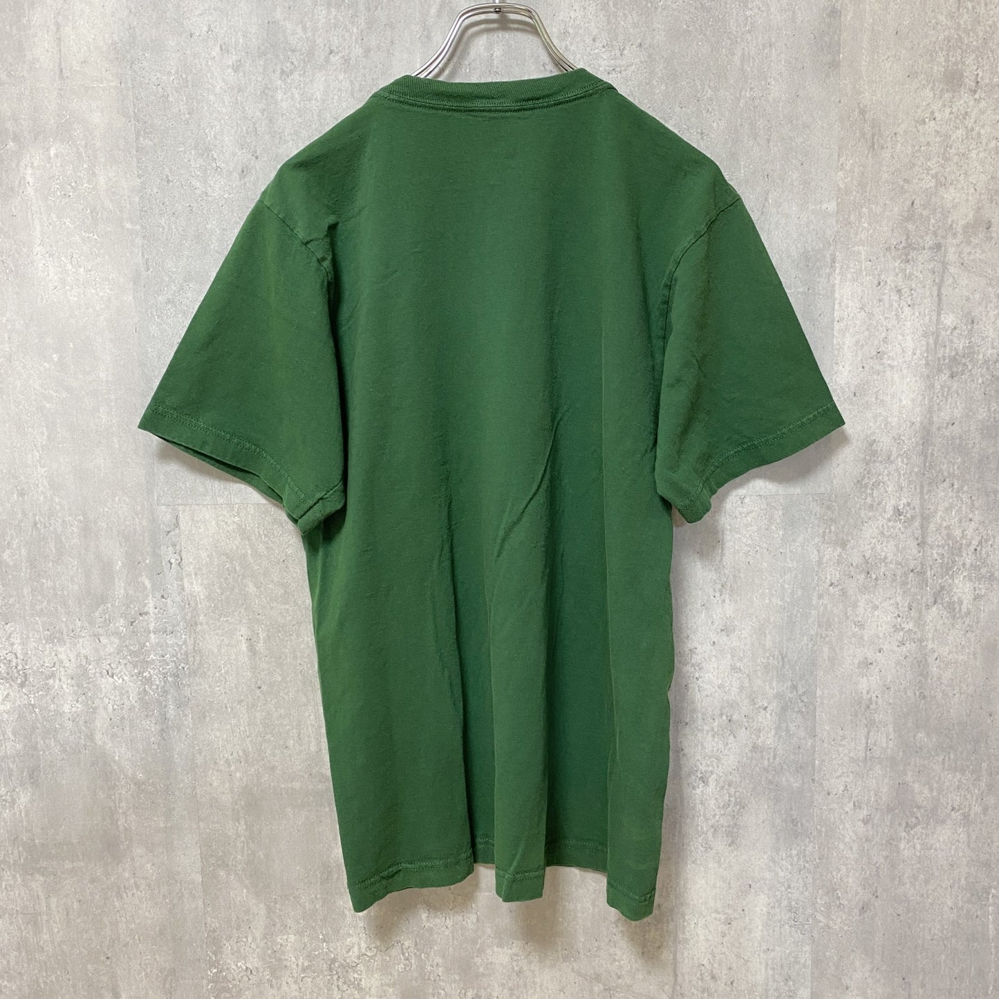 古着 used　Reebok　リーボック　半袖プリントTシャツ　クルーネック　スポーティー　レトロデザイン　緑　Mサイズ