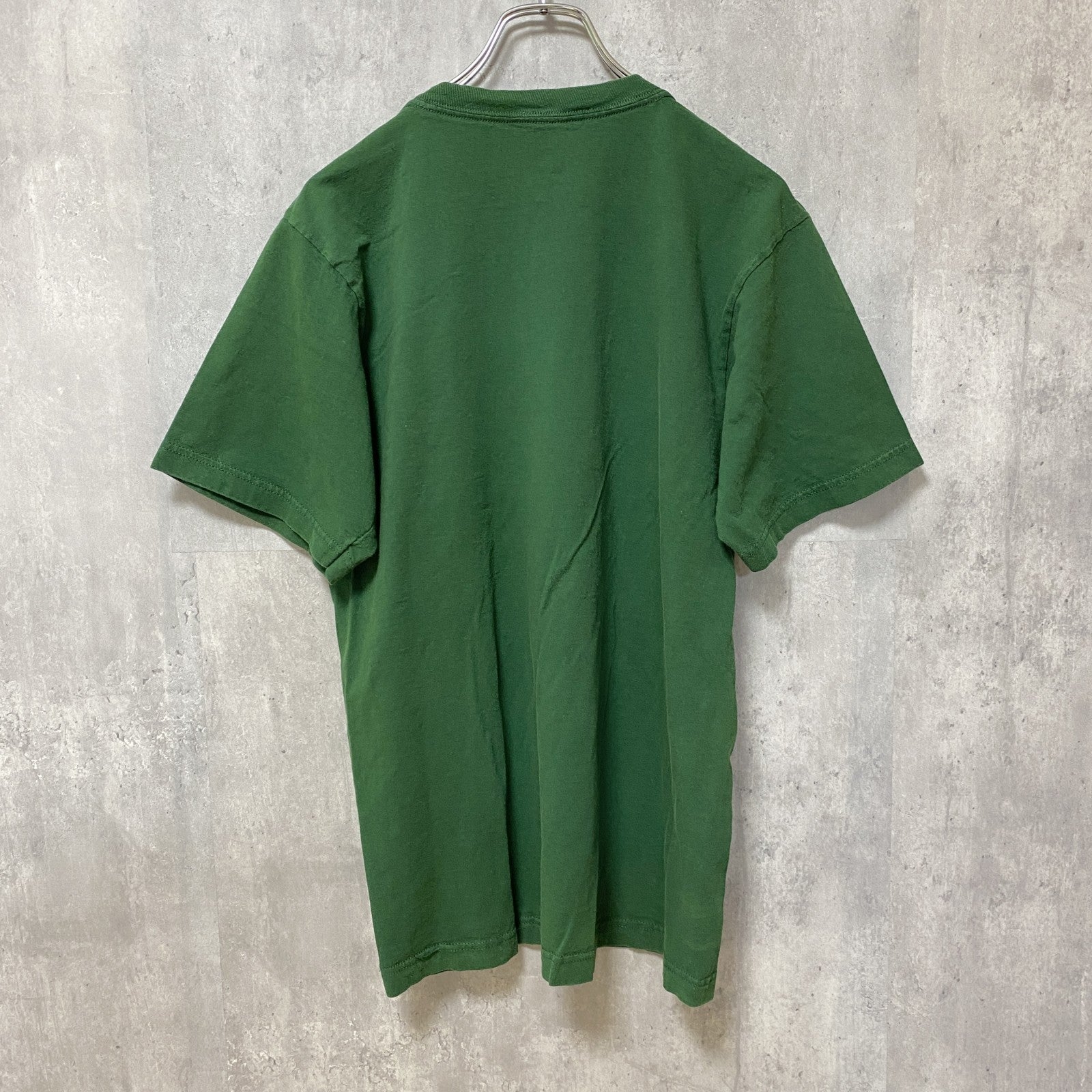 古着 used　Reebok　リーボック　半袖プリントTシャツ　クルーネック　スポーティー　レトロデザイン　緑　Mサイズ