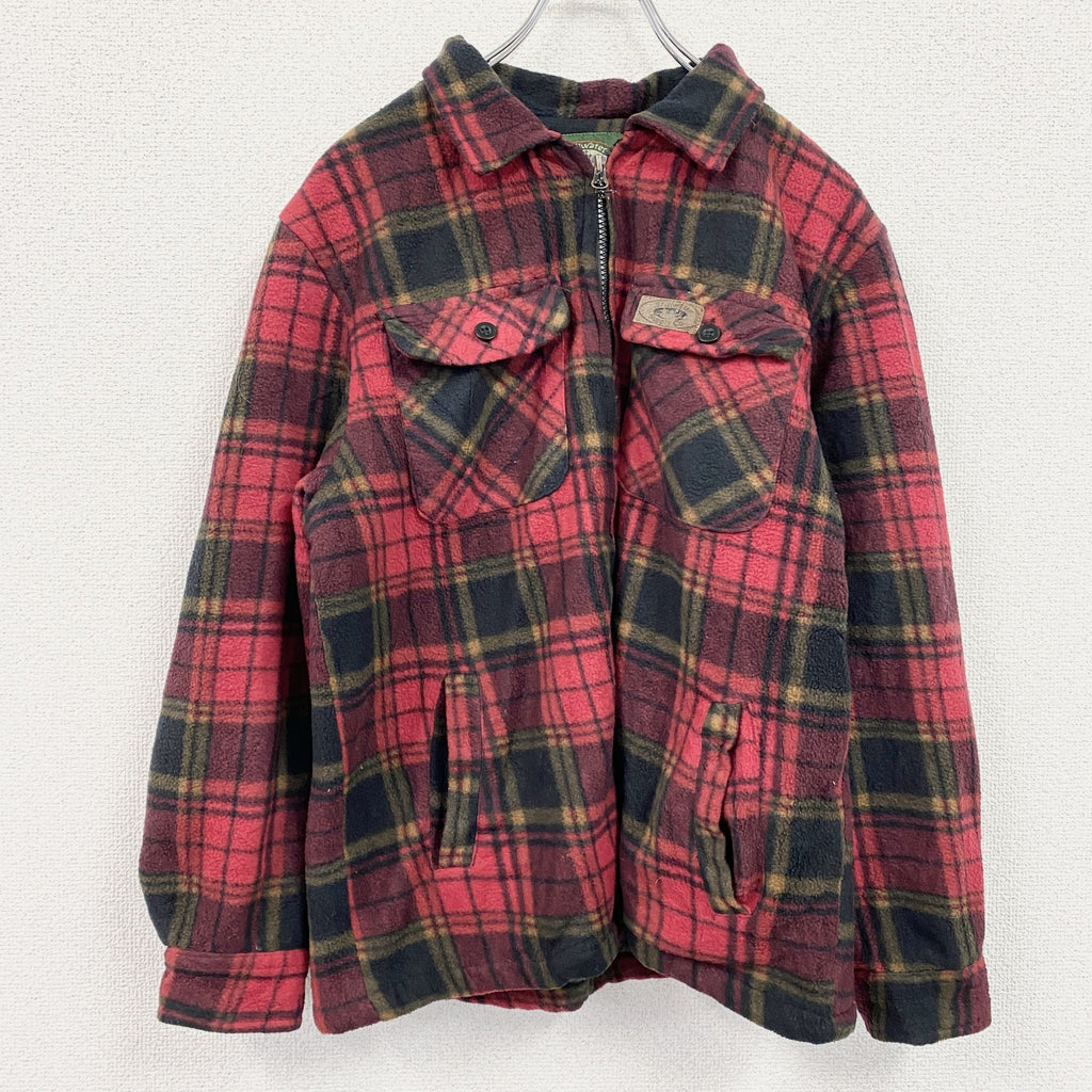 ～90s　Stillwater Supply CO　フルジップフリースジャケット/ボアジャケット　4つポケット　フラップポケット　ヴィンテージ　赤　レッド