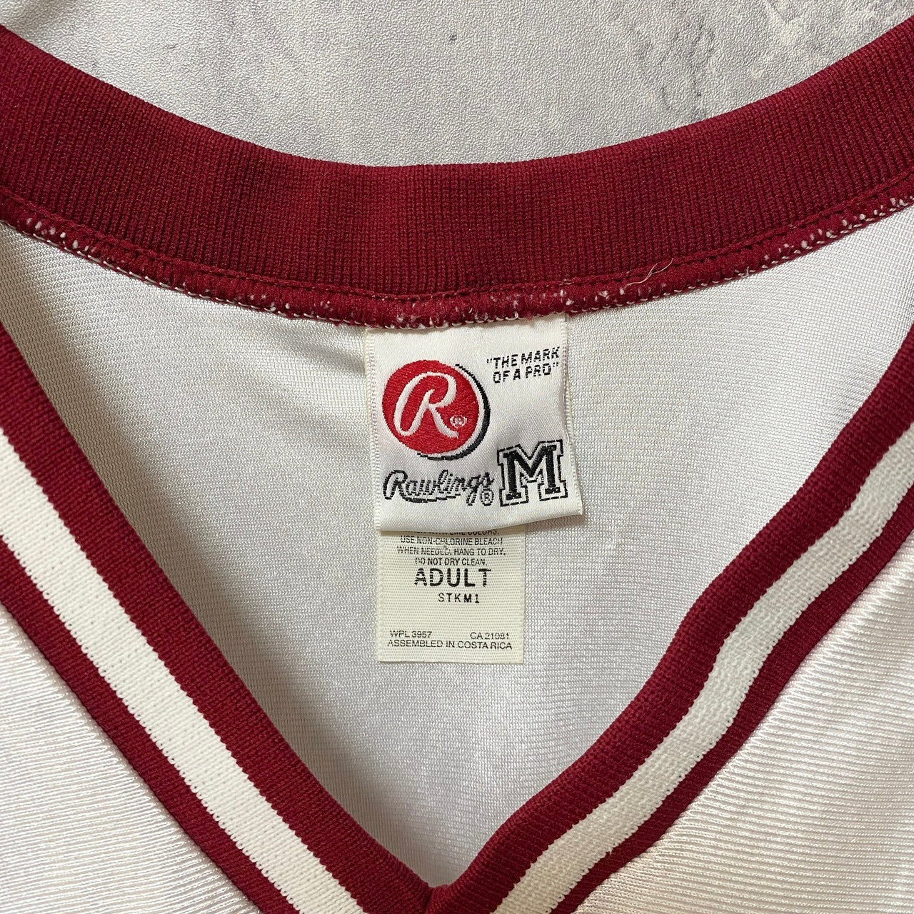 古着 used　Rawlings　ローリングス　ゲームタンクトップシャツ　Vネック　バスケットボール　スポーツ　白　Mサイズ