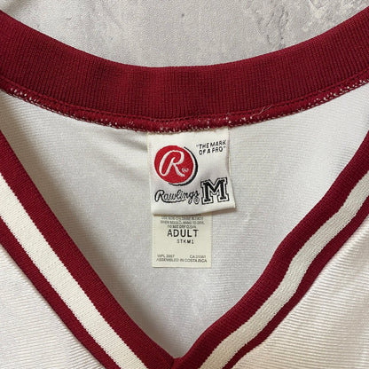古着 used　Rawlings　ローリングス　ゲームタンクトップシャツ　Vネック　バスケットボール　スポーツ　白　Mサイズ