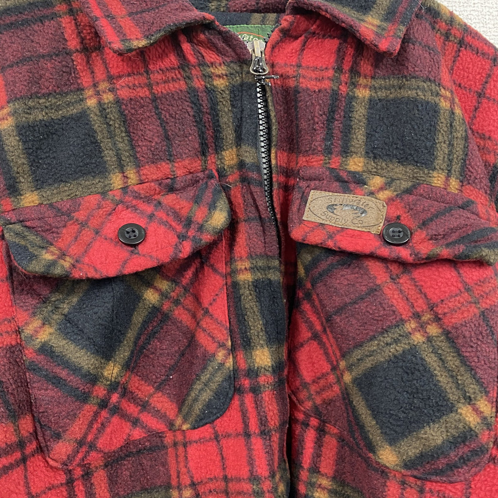 ～90s　Stillwater Supply CO　フルジップフリースジャケット/ボアジャケット　4つポケット　フラップポケット　ヴィンテージ　赤　レッド