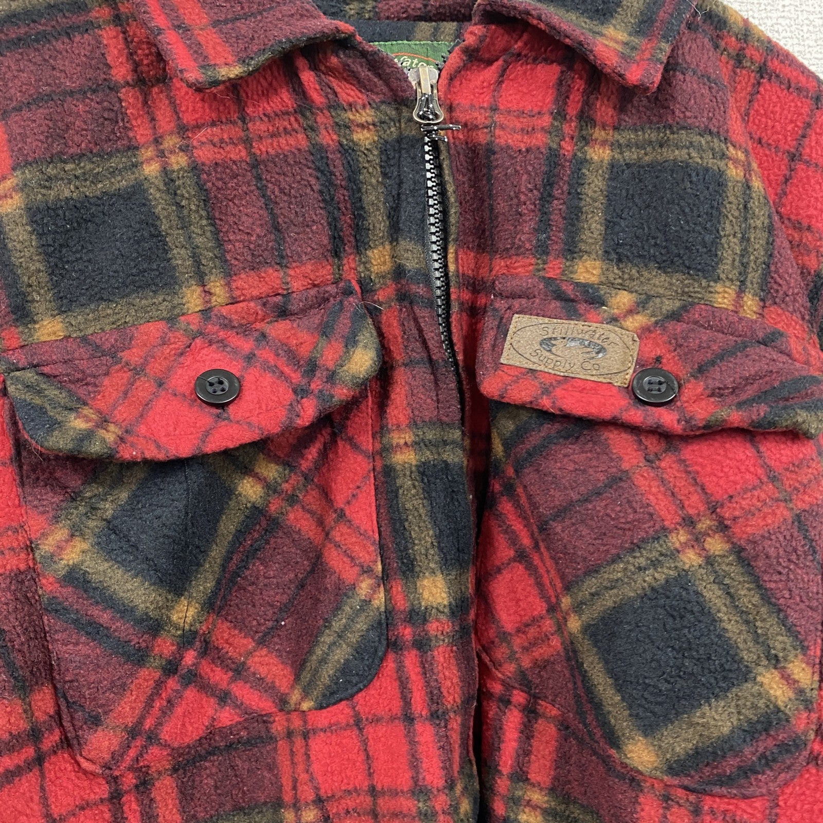 ～90s　Stillwater Supply CO　フルジップフリースジャケット/ボアジャケット　4つポケット　フラップポケット　ヴィンテージ　赤　レッド