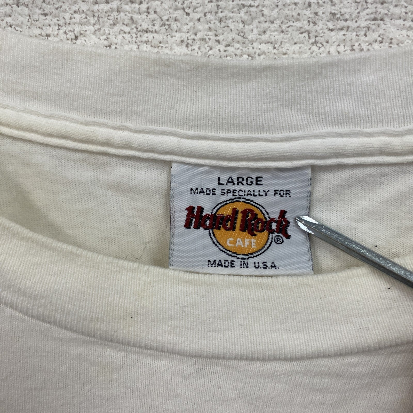 90s～　Hard Rock　ハードロック　半袖プリントTシャツ　ヴィンテージ　白　ホワイト　Lサイズ
