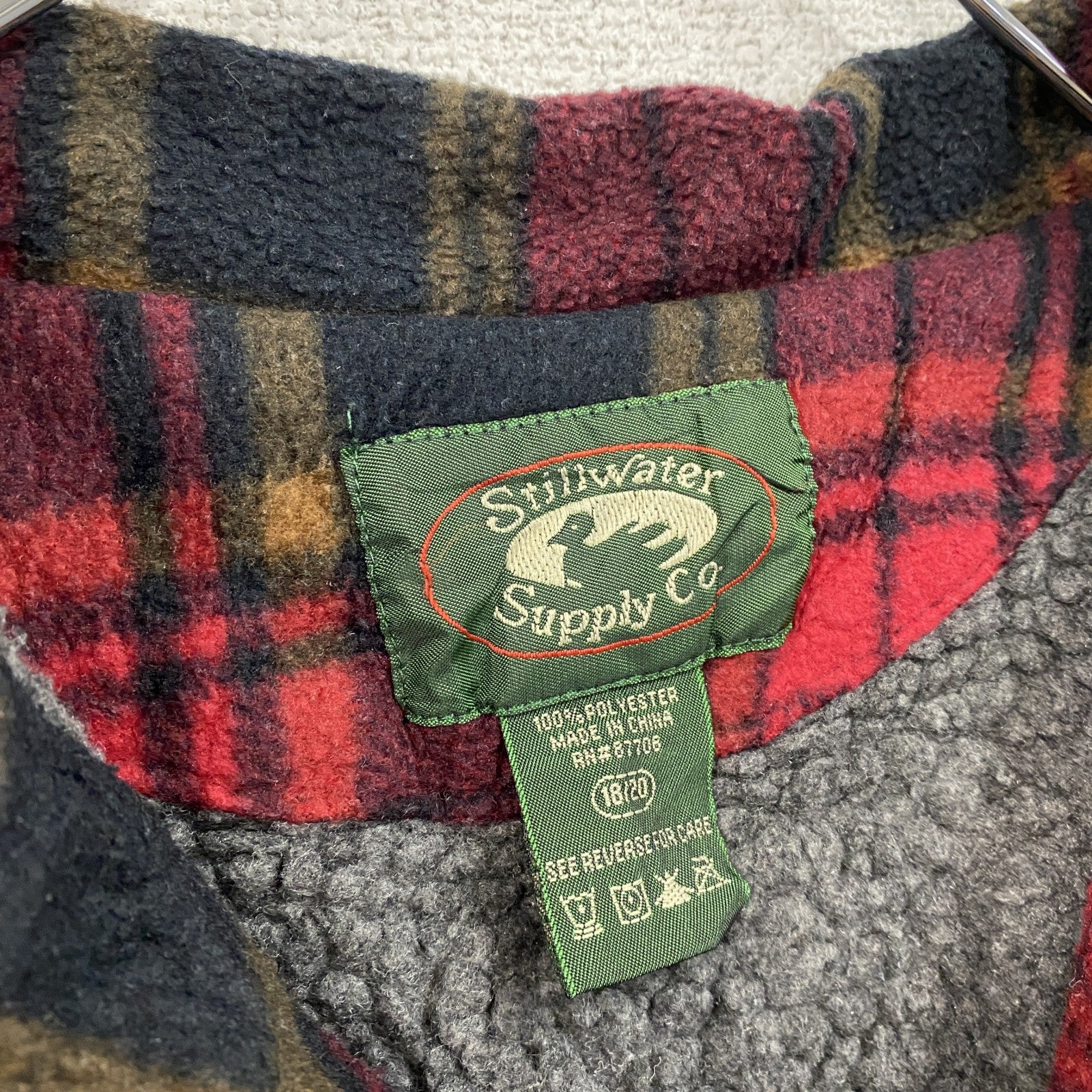 ～90s　Stillwater Supply CO　フルジップフリースジャケット/ボアジャケット　4つポケット　フラップポケット　ヴィンテージ　赤　レッド