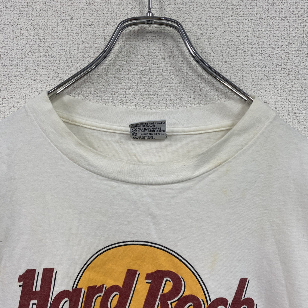 90s～　Hard Rock　ハードロック　半袖プリントTシャツ　ヴィンテージ　白　ホワイト　Lサイズ