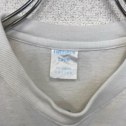古着 used　半袖プリントTシャツ　ホワイト　白　レーシング　クルーネック　バックプリント　ワンポイント　シングルステッチ