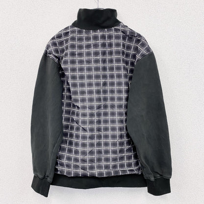 Reebok　リーボック　フルジップスウェットジャケット トラックジャケット　総柄　チェック柄　黒　3XLサイズ
