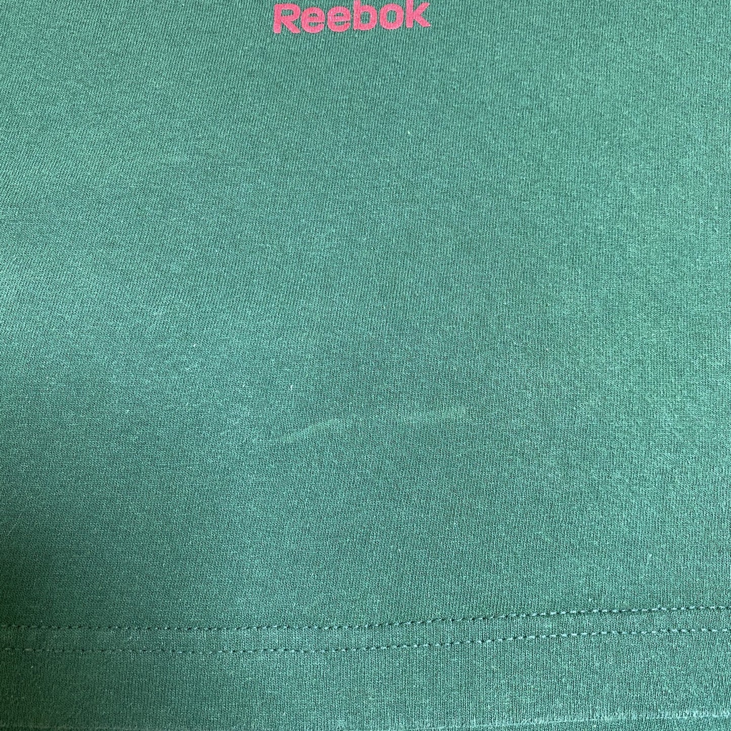 古着 used　Reebok　リーボック　半袖プリントTシャツ　クルーネック　スポーティー　レトロデザイン　緑　Mサイズ