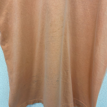 古着 used　COMFORT COLORS　半袖プリントTシャツ　魚　カジュアルデザイン　レトロ　オレンジ　クルーネック　Lサイズ