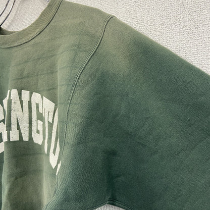 90s　Champion　チャンピオン　リバースウィーブ　スウェット/トレーナー　アーチプリント　フェード　ヴィンテージ　深緑　ディープグリーン