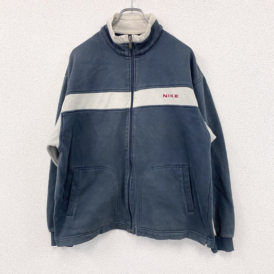 90s～　NIKE　ナイキ　フルジップスウェットジャケット トラックジャケット　ヴィンテージ　グレー　Mサイズ