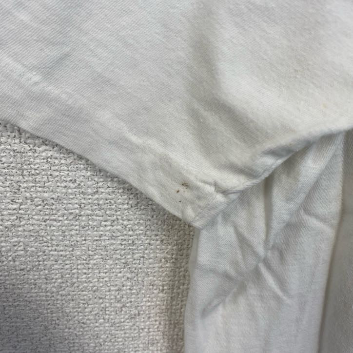 古着 used　半袖プリントTシャツ　ホワイト　白　レーシング　クルーネック　バックプリント　ワンポイント　シングルステッチ