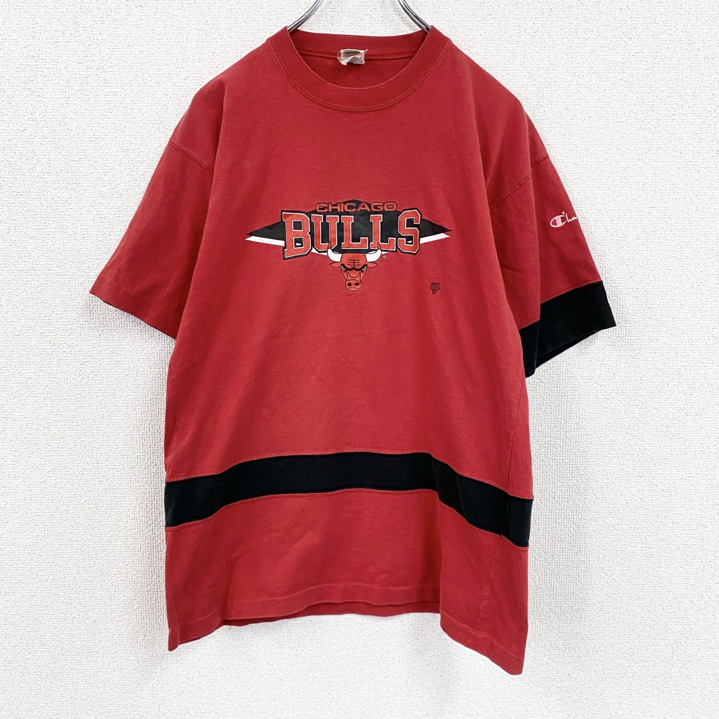 80s　Champion　チャンピオン　NBA　シカゴブルズ　半袖Tシャツ　シングルステッチ　トリコタグ　レッド　Mサイズ