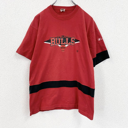 80s　Champion　チャンピオン　NBA　シカゴブルズ　半袖Tシャツ　シングルステッチ　トリコタグ　レッド　Mサイズ