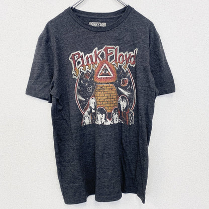 古着 used　半袖バンドプリントTシャツ　音楽　ピンクフロイド　プログレ　ロック　灰色　ダークグレー　Mサイズ