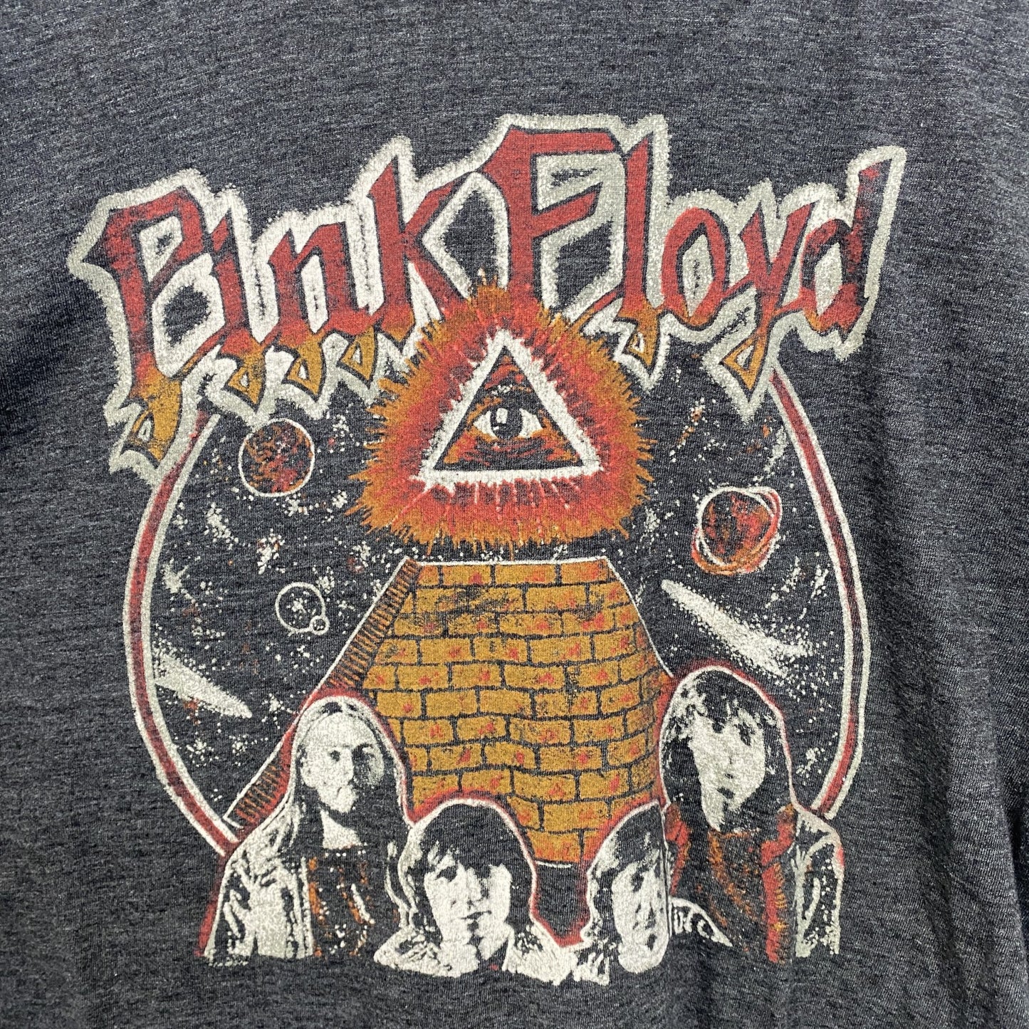 古着 used　半袖バンドプリントTシャツ　音楽　ピンクフロイド　プログレ　ロック　灰色　ダークグレー　Mサイズ