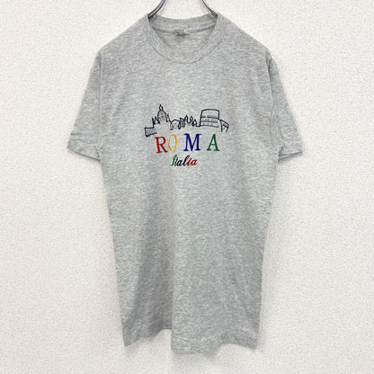 80s～　Screen Stars　スクリーンスターズ　半袖Tシャツ　シングルステッチ　刺繍ロゴ　霜降りグレー　Mサイズ