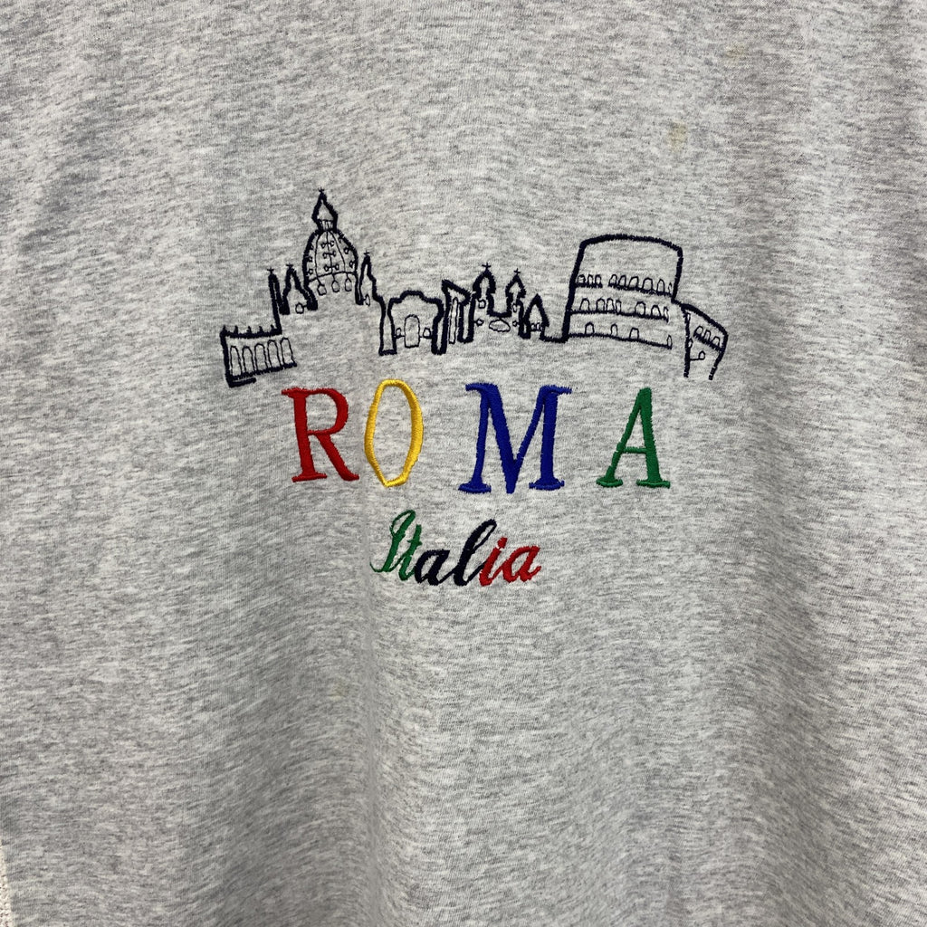 80s～　Screen Stars　スクリーンスターズ　半袖Tシャツ　シングルステッチ　刺繍ロゴ　霜降りグレー　Mサイズ