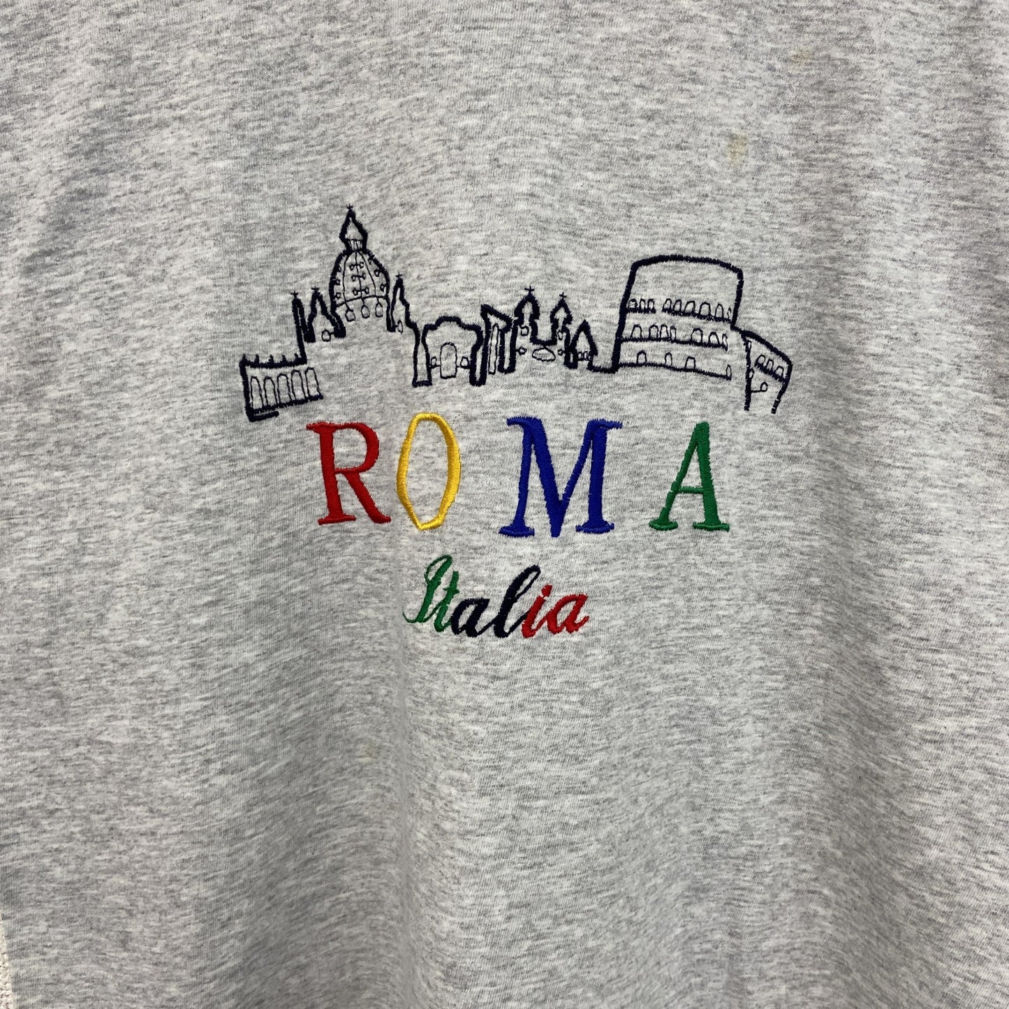 80s～　Screen Stars　スクリーンスターズ　半袖Tシャツ　シングルステッチ　刺繍ロゴ　霜降りグレー　Mサイズ