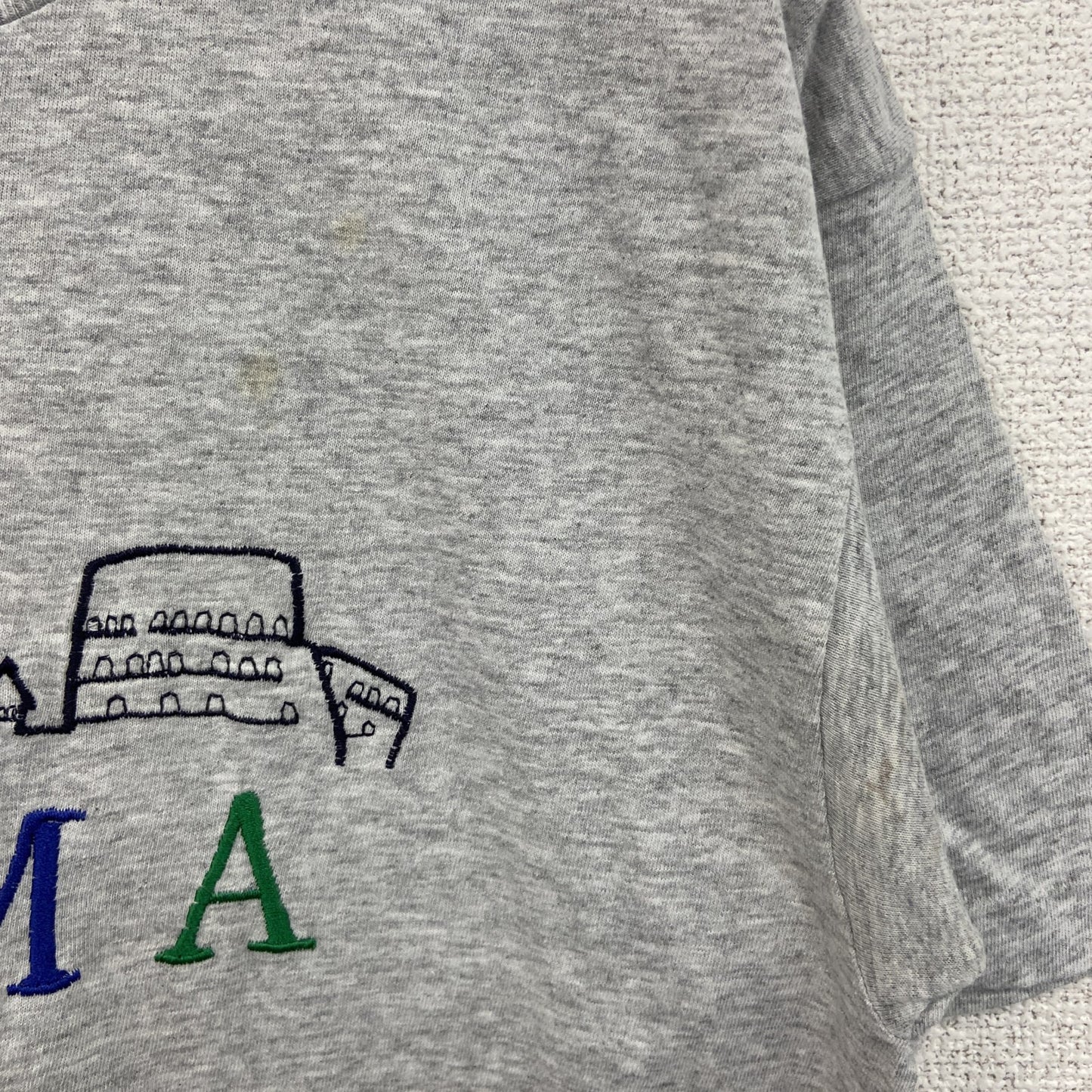 80s～　Screen Stars　スクリーンスターズ　半袖Tシャツ　シングルステッチ　刺繍ロゴ　霜降りグレー　Mサイズ