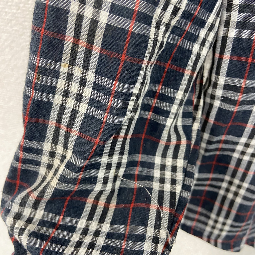STUSSY　ステューシー　長袖ボタンダウンシャツ　チェック柄　マルチカラー　赤　レッド　紺　ネイビー