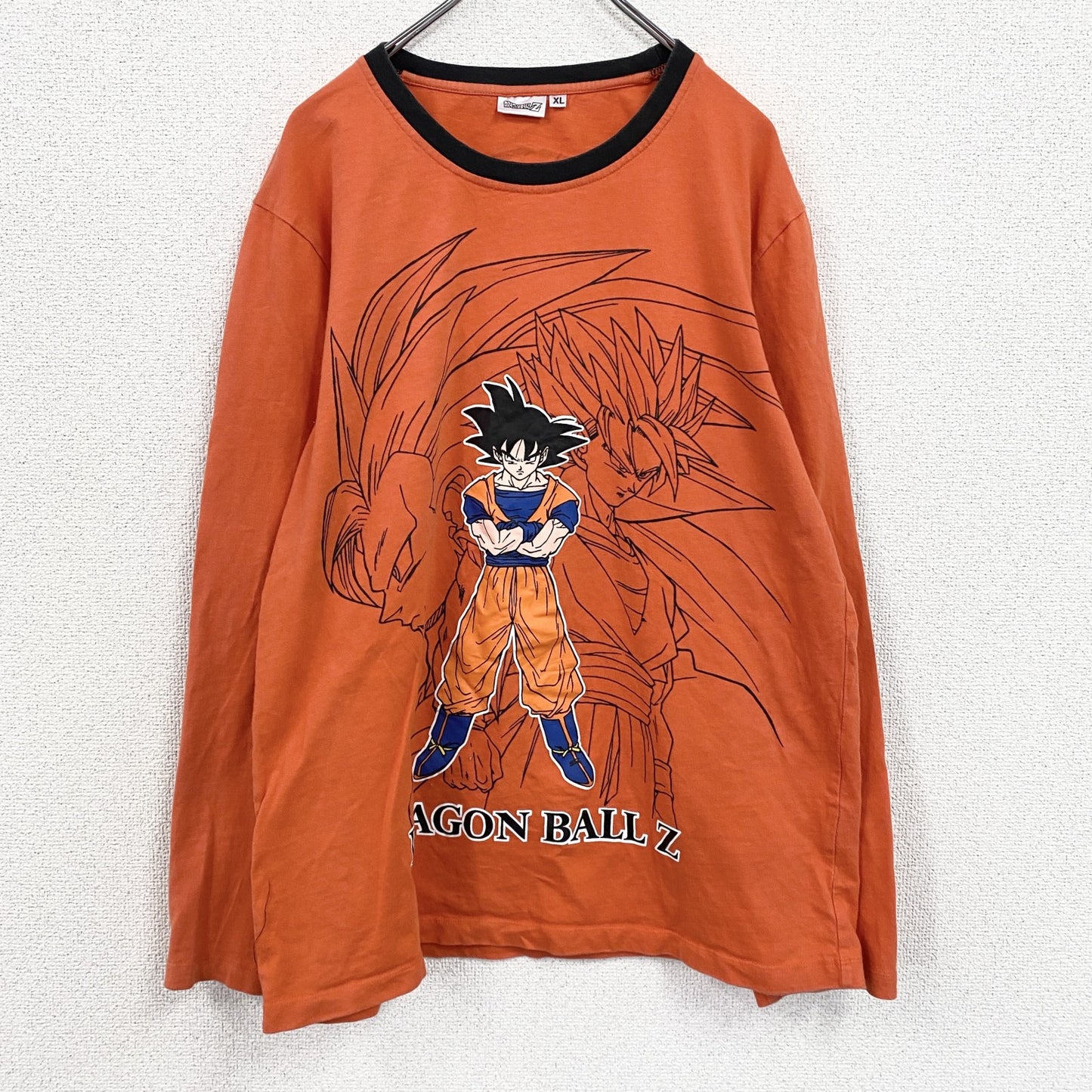 DRAGONBALL　ドラゴンボール　孫悟空　長袖Tシャツ/ロンT　アニメT　リンガーT　オレンジ　XLサイズ