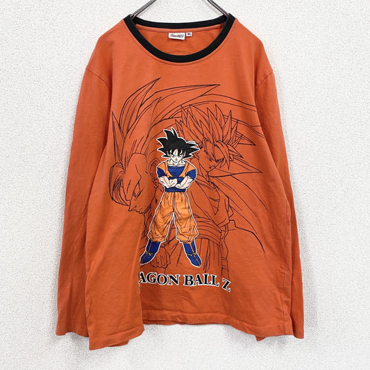 DRAGONBALL　ドラゴンボール　孫悟空　長袖Tシャツ/ロンT　アニメT　リンガーT　オレンジ　XLサイズ