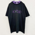 古着 used 90s　anvil アンヴィル　半袖刺繍デザインTシャツ　ローズ　薔薇　ヴィンテージ　黒　ブラック　XLサイズ
