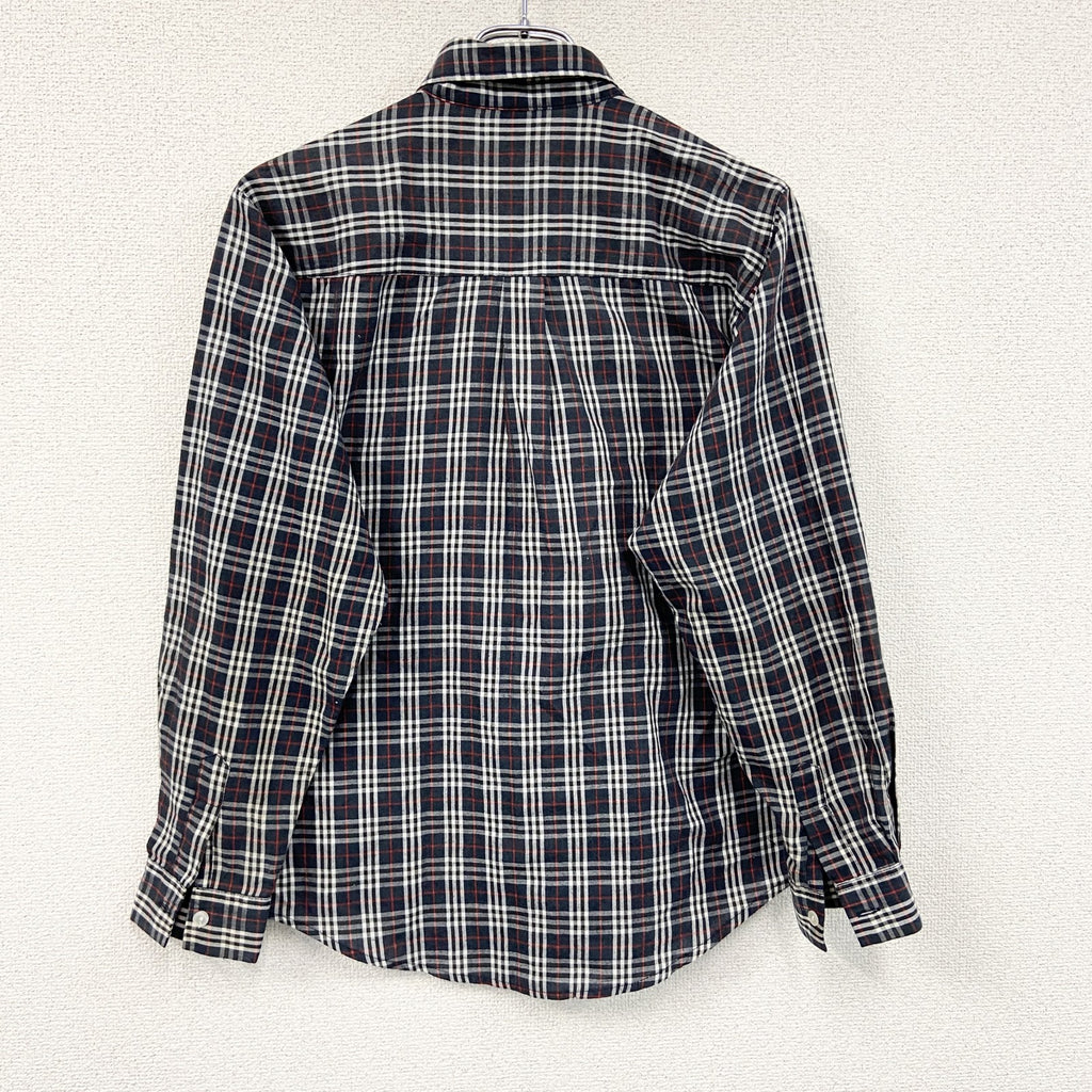 STUSSY　ステューシー　長袖ボタンダウンシャツ　チェック柄　マルチカラー　赤　レッド　紺　ネイビー