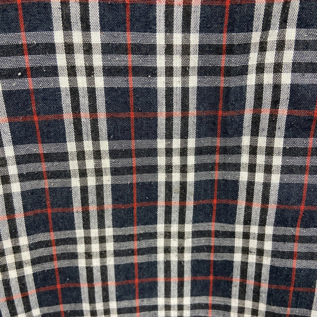 STUSSY　ステューシー　長袖ボタンダウンシャツ　チェック柄　マルチカラー　赤　レッド　紺　ネイビー