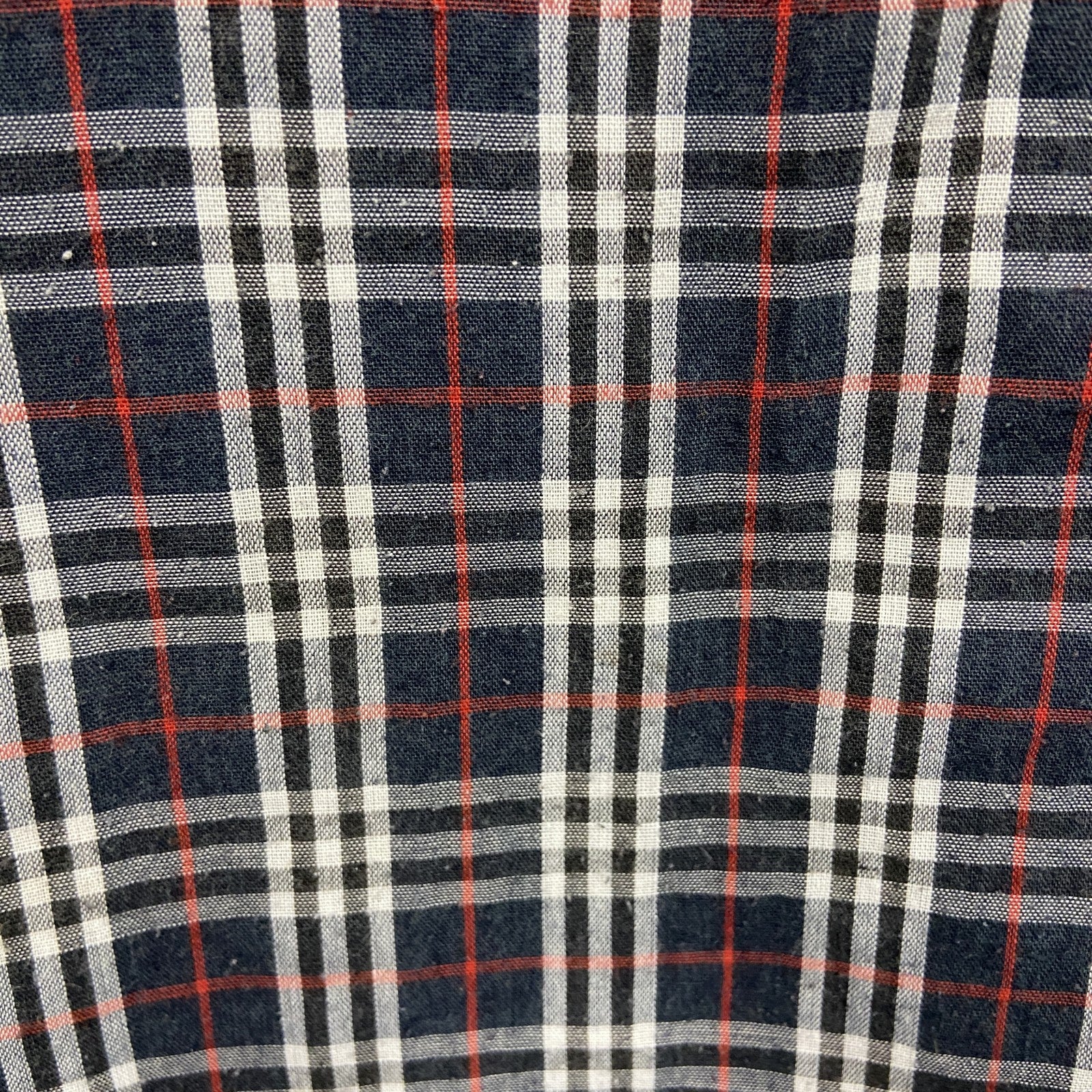STUSSY　ステューシー　長袖ボタンダウンシャツ　チェック柄　マルチカラー　赤　レッド　紺　ネイビー