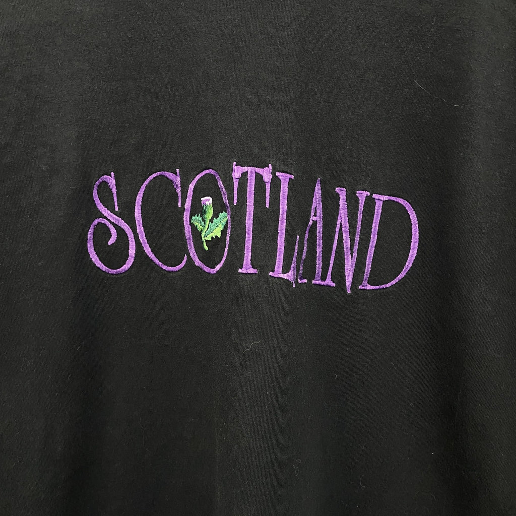 古着 used 90s　anvil アンヴィル　半袖刺繍デザインTシャツ　ローズ　薔薇　ヴィンテージ　黒　ブラック　XLサイズ