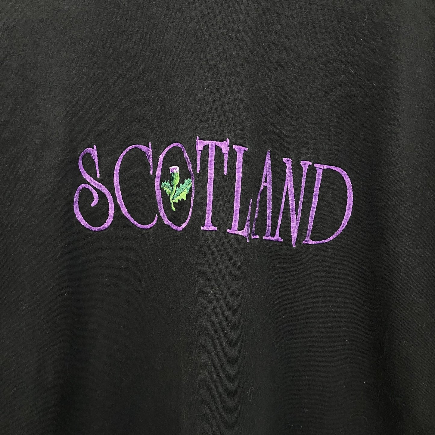 古着 used 90s　anvil アンヴィル　半袖刺繍デザインTシャツ　ローズ　薔薇　ヴィンテージ　黒　ブラック　XLサイズ
