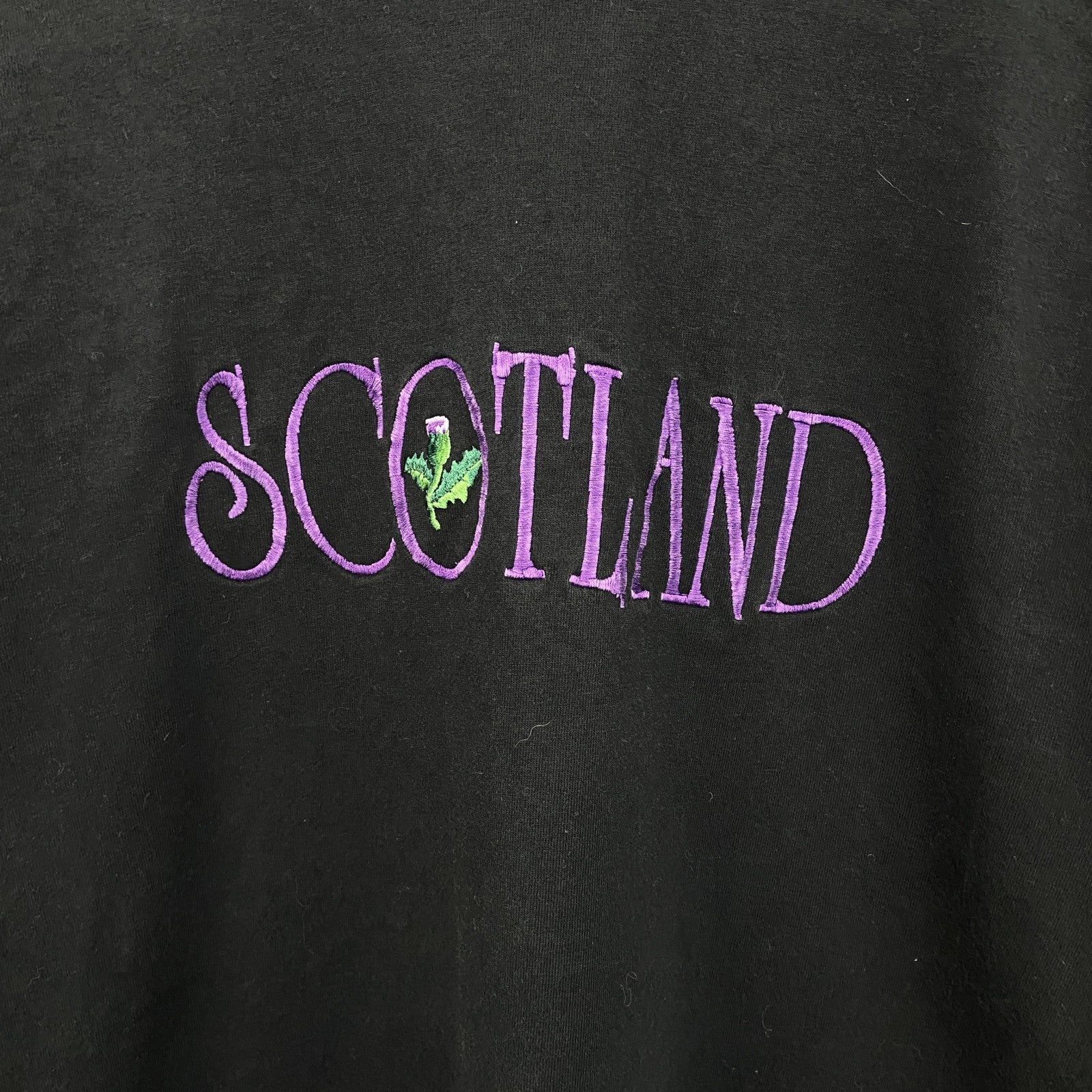 古着 used 90s　anvil アンヴィル　半袖刺繍デザインTシャツ　ローズ　薔薇　ヴィンテージ　黒　ブラック　XLサイズ