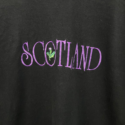 古着 used 90s　anvil アンヴィル　半袖刺繍デザインTシャツ　ローズ　薔薇　ヴィンテージ　黒　ブラック　XLサイズ