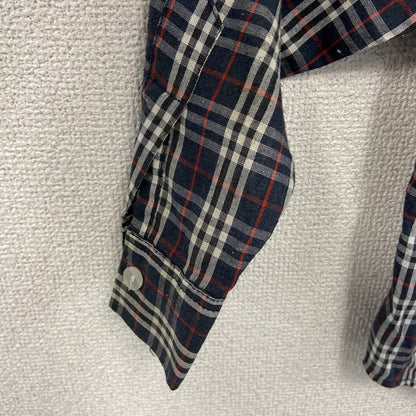 STUSSY　ステューシー　長袖ボタンダウンシャツ　チェック柄　マルチカラー　赤　レッド　紺　ネイビー