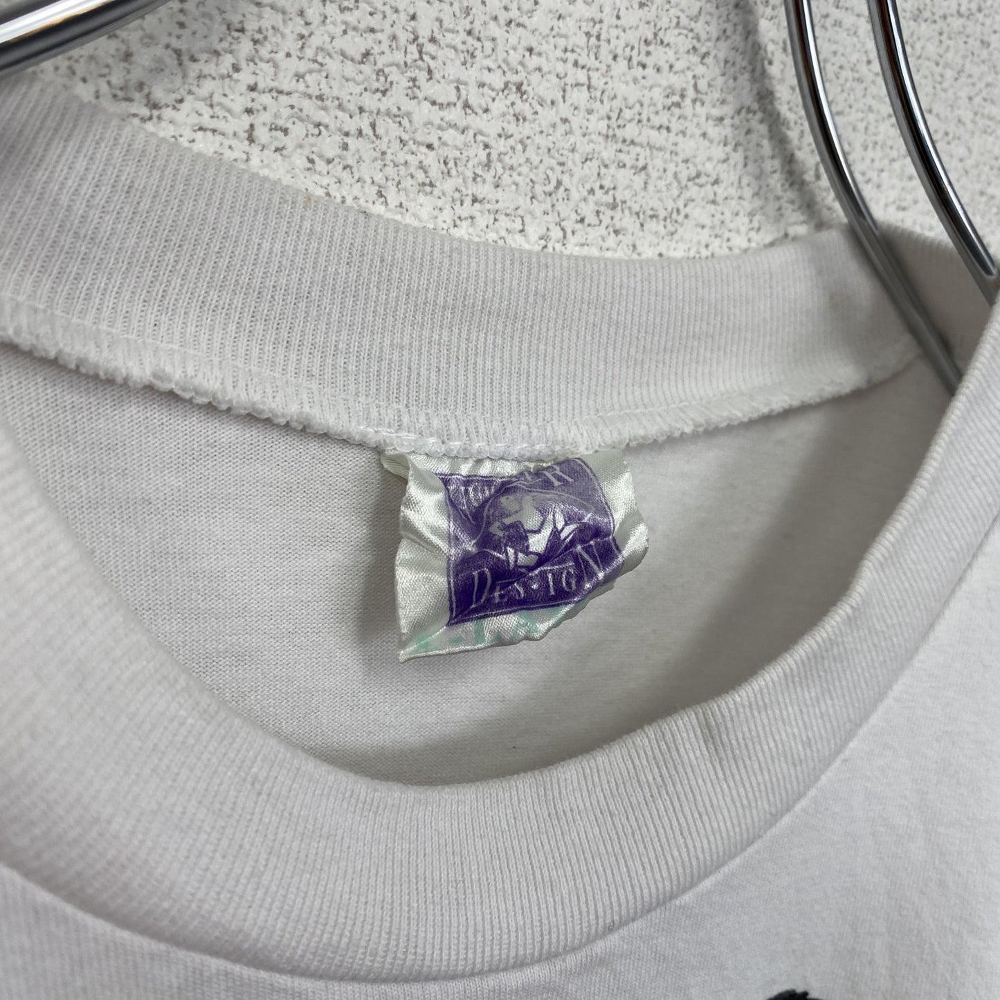 古着 used　90s　半袖熊プリントTシャツ　シングルステッチ　ヴィンテージ　クルーネック　白　ホワイト　XLサイズ