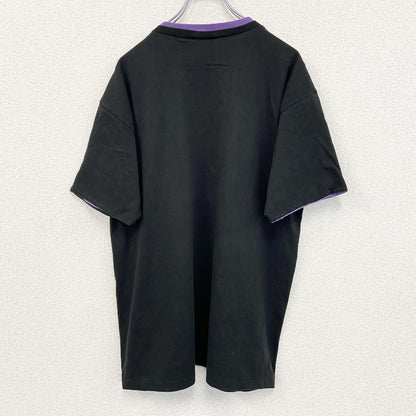 古着 used 90s　anvil アンヴィル　半袖刺繍デザインTシャツ　ローズ　薔薇　ヴィンテージ　黒　ブラック　XLサイズ