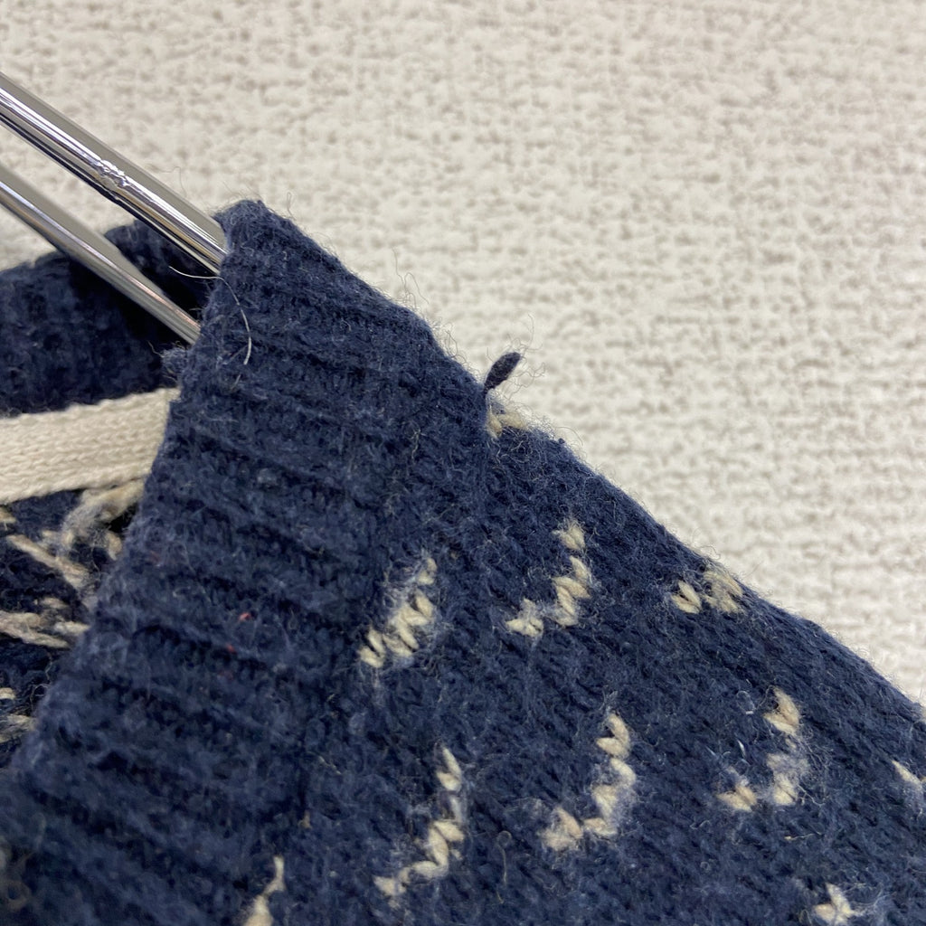 AMERICAN EAGLE　アメリカンイーグル　ニットセーター　バーズアイ　紺　ネイビー　2XLサイズ