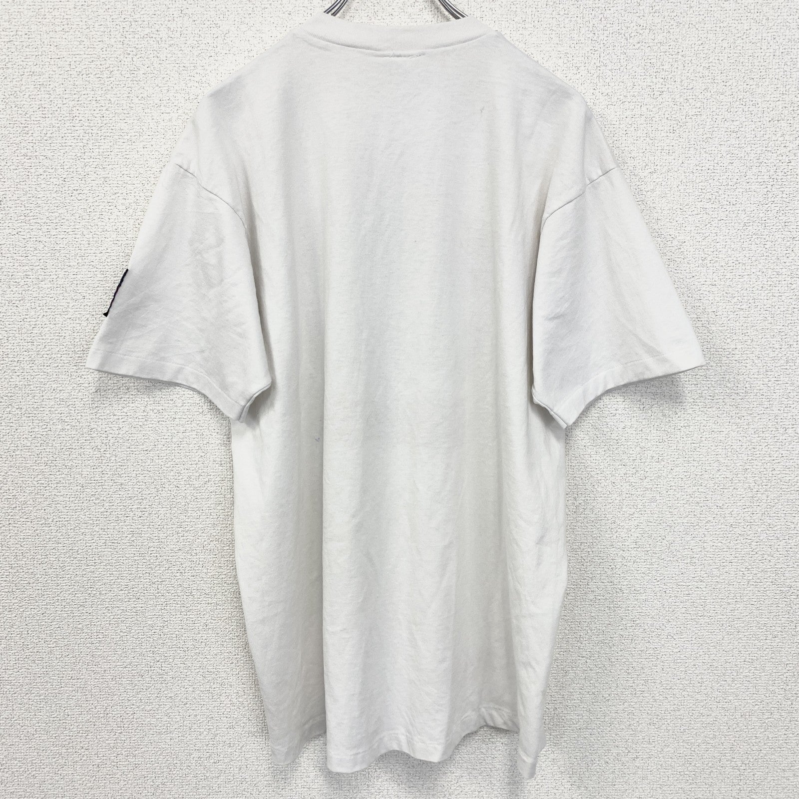 古着 used　90s　半袖熊プリントTシャツ　シングルステッチ　ヴィンテージ　クルーネック　白　ホワイト　XLサイズ