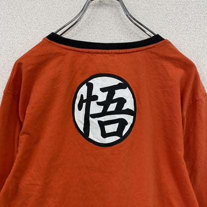 DRAGONBALL　ドラゴンボール　孫悟空　長袖Tシャツ/ロンT　アニメT　リンガーT　オレンジ　XLサイズ