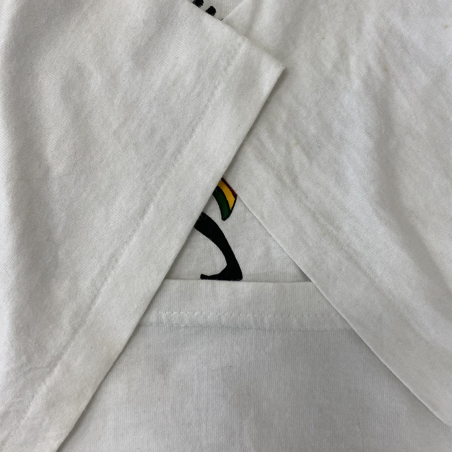 古着 used　ヘインズ　半袖プリントTシャツ　ホワイト　白　ジャマイカ　ジャム　 USA製　シングルステッチ　Lサイズ
