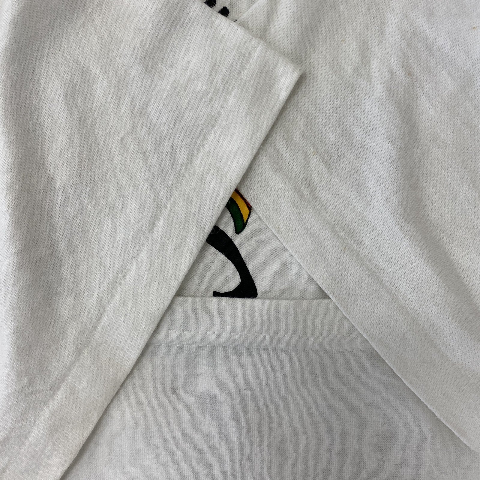 古着 used　ヘインズ　半袖プリントTシャツ　ホワイト　白　ジャマイカ　ジャム　 USA製　シングルステッチ　Lサイズ