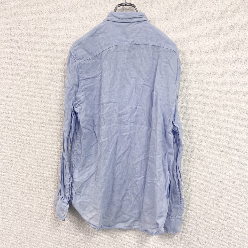 Polo Ralph Lauren　ポロラルフローレン　RELAXED FIT　長袖リネンシャツ　ブルー　Lサイズ
