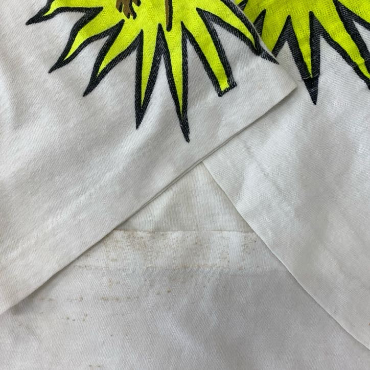 古着 used　半袖プリントTシャツ　ホワイト　白　レーシング　クルーネック　バックプリント　ワンポイント　シングルステッチ