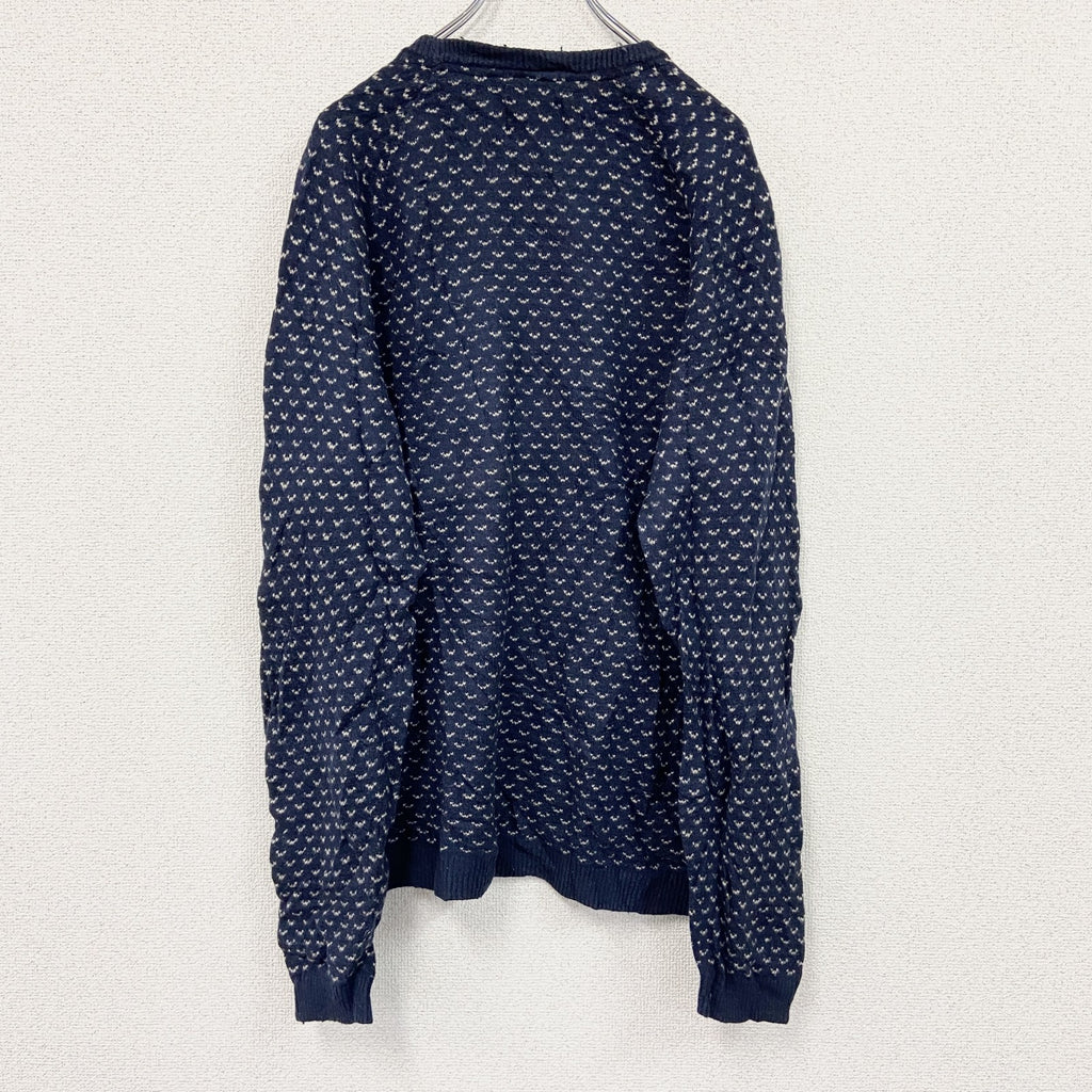 AMERICAN EAGLE　アメリカンイーグル　ニットセーター　バーズアイ　紺　ネイビー　2XLサイズ