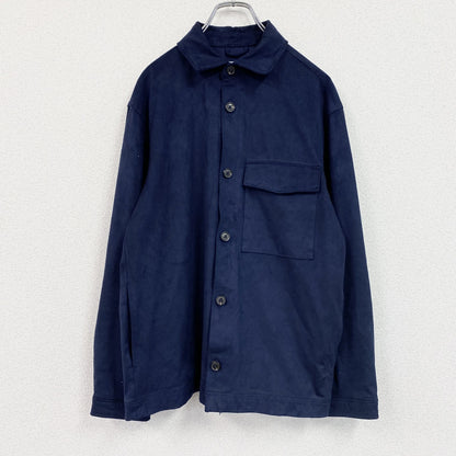 ZARA　ザラ　フェイクスウェードシャツジャケット　デカポケット　紺　ネイビー　Mサイズ