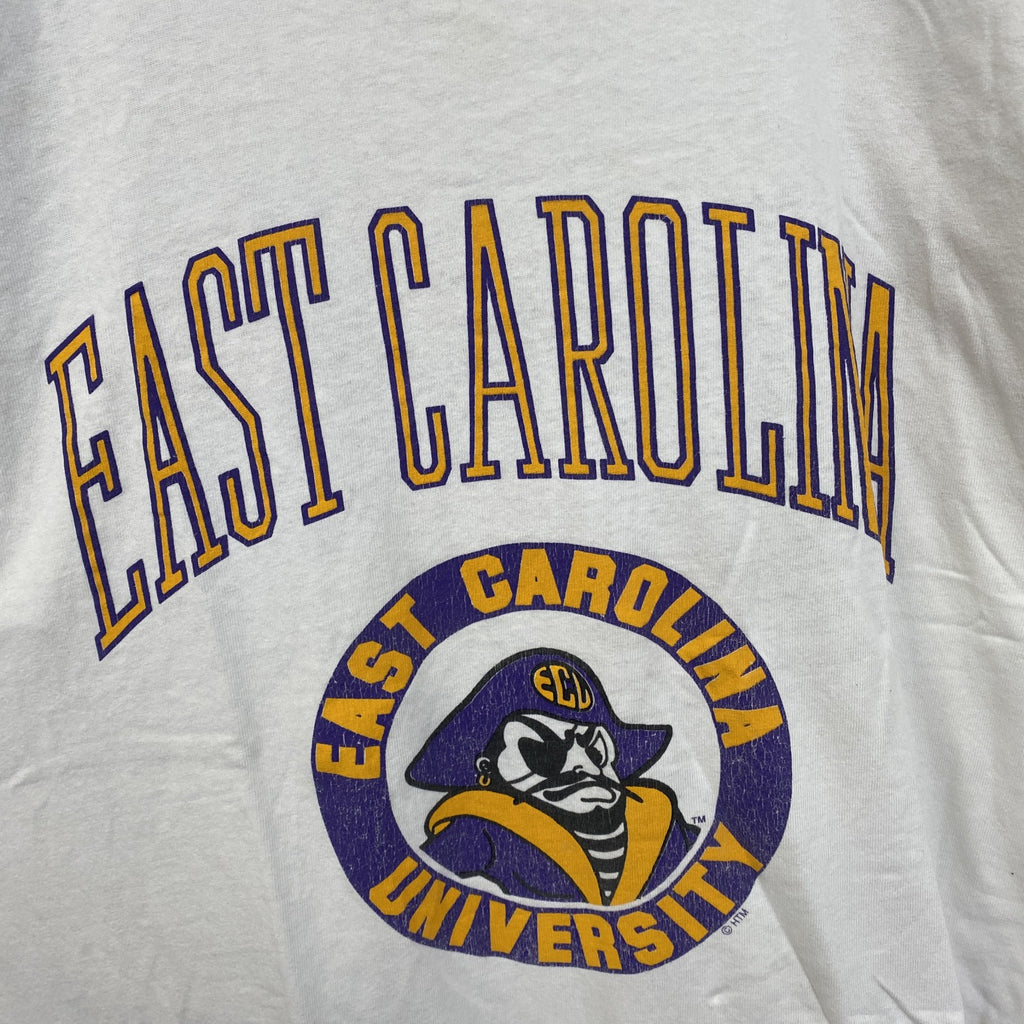 古着 used　半袖プリントTシャツ　クルーネック　カレッジ系　USA製　コットン100%　レトロデザイン　ホワイト　XLサイズ