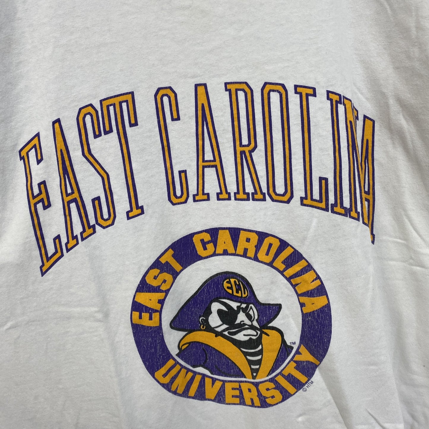 古着 used　半袖プリントTシャツ　クルーネック　カレッジ系　USA製　コットン100%　レトロデザイン　ホワイト　XLサイズ